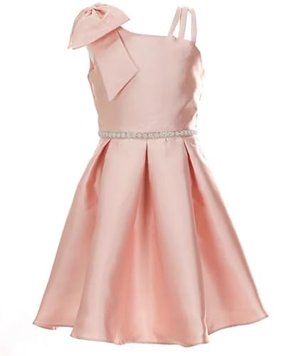Girls Satin Interview Dress One Shoulder Short Pageant Dress Princess Formal Party Ball Gowns PT1534