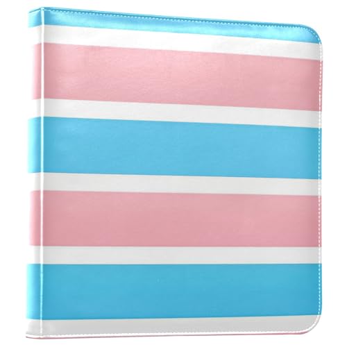 Álbumes de fotos con encuadernación anillada, cuero sintético PU, diseño personalizado con bandera de orgullo transgénero y sexual, 20 páginas adhesivas, tamaño 11.8" x 11.2" x 1.5" miniatura 1