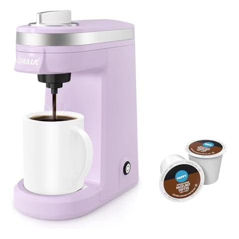 CHULUX Mini Coffee Maker for K Capsule, Single Serve Coffee Maker for One Cup Americano, Lightweight Pod Coffee Machine, Lavender Cover