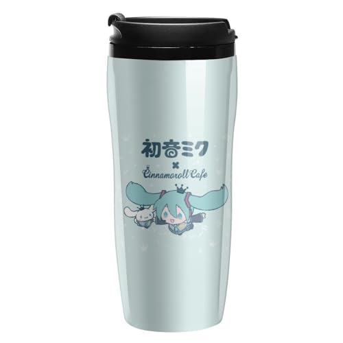 タンブラー 初音ミク Miku 美少女 萌え コンビニマグ コーヒータンブラー おしゃれ 350ml 水筒 車用タンブラー 携帯マグ 保温 保冷 蓋付き 広口 多重構造 コーヒーカップ オシャレ 男女兼用 アウトドア プレゼント