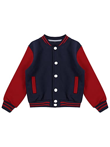 Hularka Kids Girls Boys Long Sleeve Bomber Baseball Jacket Varsity School Uniform Coat Cardigan Sweatshirt Top Outwear4