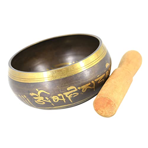 Toddmomy 1 Set Singing Bowl for Meditation and Yoga with Mallet for Relaxation and Home Decor for Altar and Portable Use