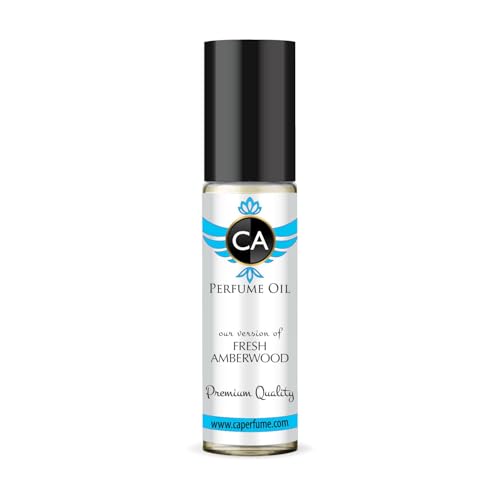 CA Perfume Originals Fresh Amberwood Unisex Fragrance Oil Amber Woody Scent Long Lasting Perfumes for Women &amp; Men Travel Size TSA Ready Mini Parfum Body Oil Roll-on 0.33 Fl Oz 10ml