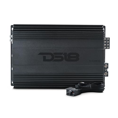 DS18 Hooligan H-KO340 KO 4-Channel Amplifier Full Range Class D 4 x 300 Watts RMS @ 4-Ohm, Competition-Level Performance, Made in Korea, Remote Level Control Included