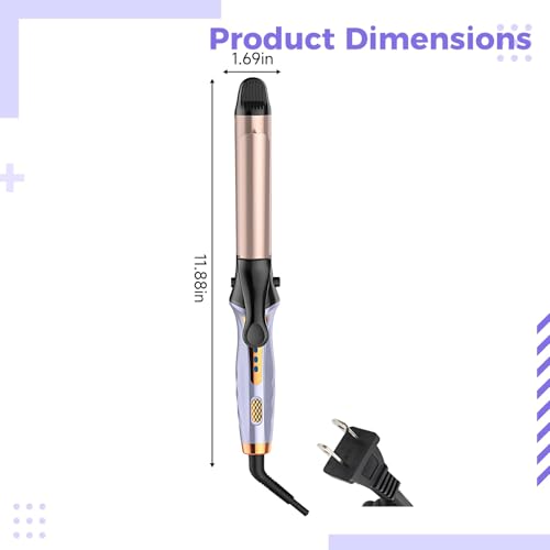 Curler y plancha para pelo 2 en 1, herramienta automática para peinado, diseño cerámico para minimizar el daño capilar, ajuste de temperatura de 180-200 °C / 356-392 °F con calentamiento rápido, enchufe estadounidense miniatura 4