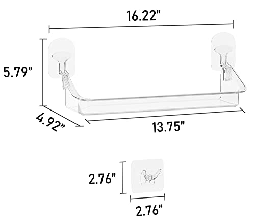 Udd Clear Shower Caddy With Razor Holder Hook, Wall Floating Shelves Shower Organizer Storage Rack Adhesive Shower Shelf For Bathroom (2 Pack, Large) #TOP5