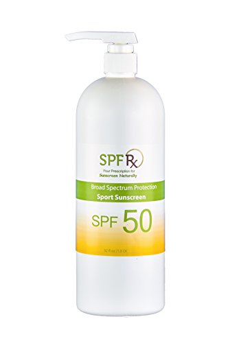 SPF Rx Broad Spectrum Protection Sport Sunscreen SPF 50 – Protect Skin From Sunburn & Skin Cancer –Best Skin Care Product with Broad Spectrum UVA & UVB Ray Protection For Face & Body – (1-quart)