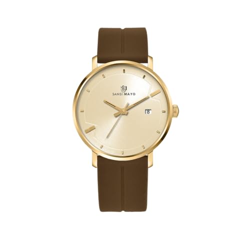 Image of Analog Watch for Men with Silicone Band | Magnetic Lock Strap | Japanese Quartz Movement | Water Resistant | Formal & Casual Wristwatch Gift