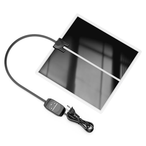 Yjhyuxi 爬虫類 ヒーター 28×28cm パネルヒーター【インボイス制度登録店】ハムスター/亀/両生類/小動物用ヒーター 20℃~50℃恒温 0.5℃ずつ調節 デジタル温度表示 過熱保護装置付 冬対策 取扱説明書付 14W