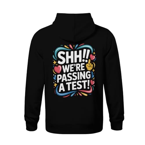 Kids Shhh Were Passing Test School Boys Girls Lightweight Kangaroo Pocket Fleece Hoodies3