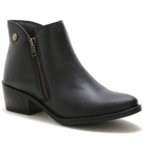 Bota Botinha Feminina Beauty Cano Curto Ziper (36, Preto)