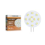 SEBSON Lampa LED G4 ciepła biel 3 W (2,5 W), zastępuje żarówkę 20 W, 200 lm, gwint GU4 LED 12 V DC, źródło światła 130°