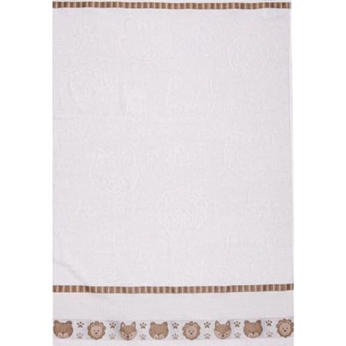 Toalha Banho Infantil Macia Kids Ponto Cruz 75x110cm 100% Algodão COR:Branco