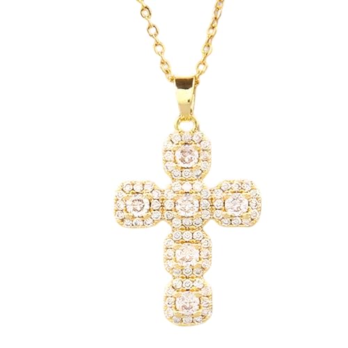 Collier croisé avec Jésus hypoallergénique en zircon pour éviter les irritations de peau