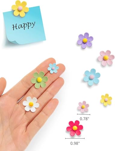 Image of 15 Pc Flower Fridge Magnets for Refrigerator | Cute & Stylish Kitchen Decor Magnets | Decorative Magnetic Hold for Notes & Photos