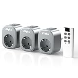 Etykir Funksteckdosen Set (3 Stecker) mit Fernbedienung, Reichweite 50m, Programmierbare Stecker mit Fernbedienung, Innenbereich, 16A, Weiß