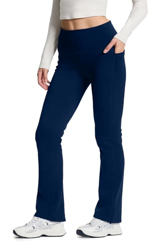 Yogipace Women's Tall Thick Fleece Lined Bootcut Pants, 35", Blue, M