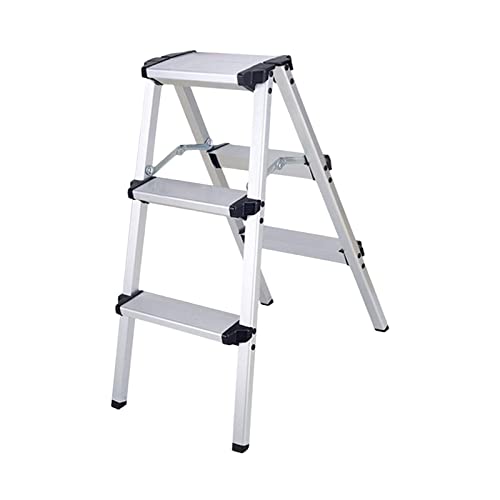 Image of 3 Step Ladders Collapsible Wide Pedal Portable for Garage Outdoor Home