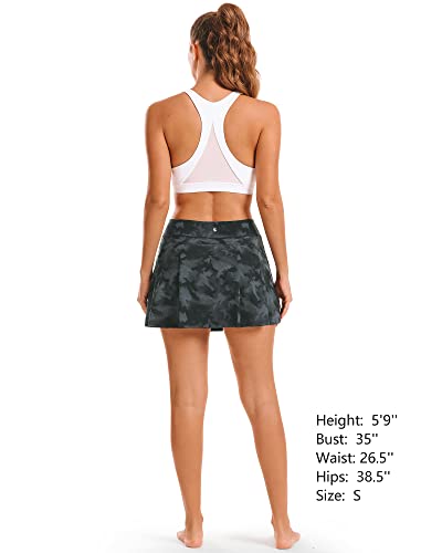 Stelle Women Tennis Skirt Golf Skorts Athletic High Waisted with Pockets Inner Shorts Sport Workout Pleated Pickleball