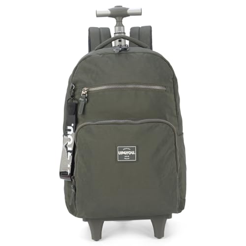 Kit Mochila de Rodinha masculina juvenil Up4you 51614 (CINZA)