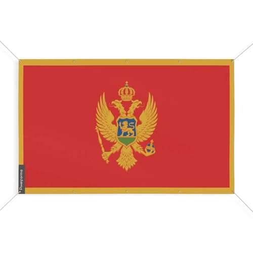 Drapeau Monténégro 190 x 285 cm avec 10 oeillets pour pavoisement extérieur