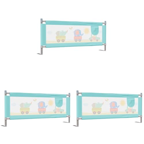 Image of LuvLap Comfy Baby Bed Rail Guard (180cmx72cm), Bed Rails for Baby & Toddler Safety, Portable, Adjustable Height, Single Side Bed Rail, Pack of 3, Printed Green
