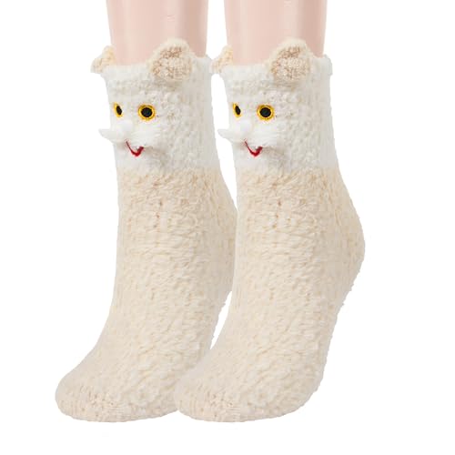Benefeet Tier-Socken Damen - Flauschige Hausschuhe Mit 3D Tieren