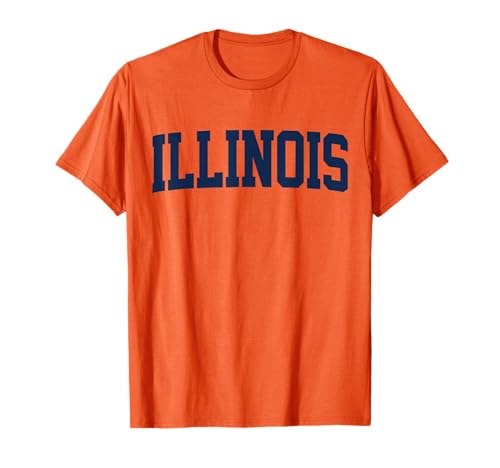 Retro Illinois Tee Vintage Illinois Orange Blue Throwback IL T-Shirt
