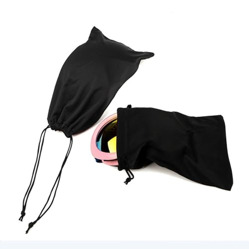 Image of 4 Pieces Ski Goggle Bag Microfiber Drawstring Pouch Snow Goggle Protection Bag Soft Storage Case Pouch, 7x10.6 Inch