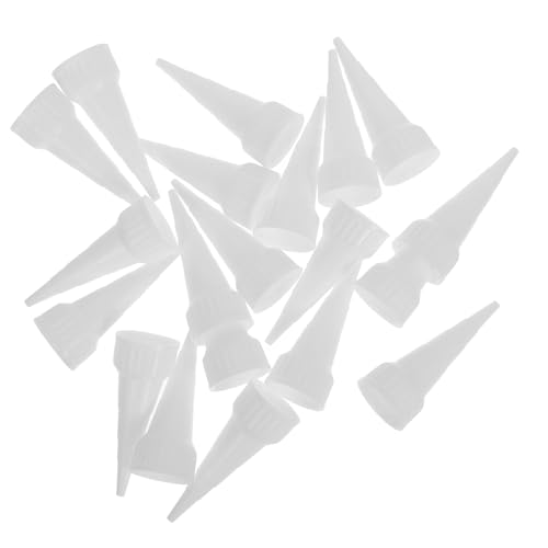 NUOLUX 20個 コーキングノズル キャップ付き再利用可能な耐久プラスチック製コーキング先端 液だれ防止 精密制御 角用適応 シーラント塗用