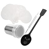 HOLIDYOYO 1juego Herramientas De Arte Latte De Acero Inoxidable Con Plantillas De Espolvoreador De Cacao y Cuchara Medidora Para Decoración De Cappuccinos y Postres