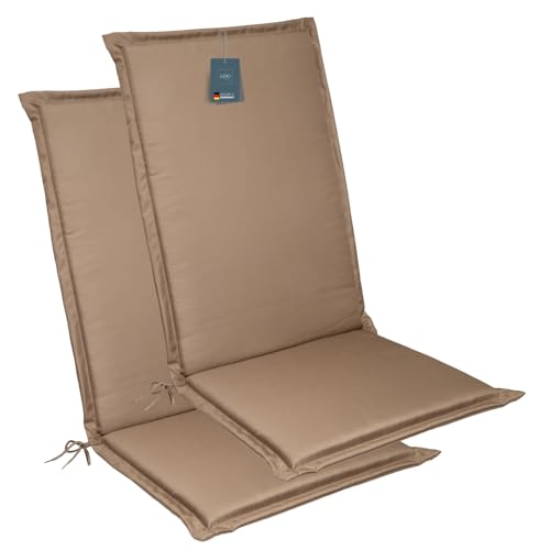 LILENO HOME Gartenstuhl Auflagen [2er Set - Hochlehner] in Taupe -...