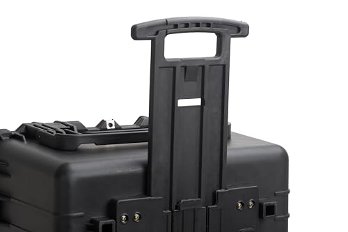 Image of MEIJIA Portable Waterproof Protective Case,Hard Camera Case With Retractable Pull Handle And Rolling Wheels,Customizable Fit Foam Inserted,Elegant Black, 31.3 inch X24.21 inch X17.48 inch