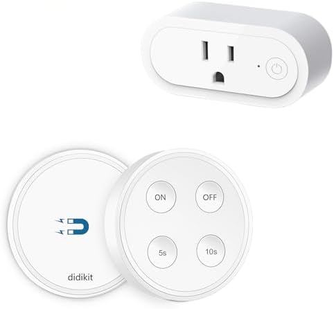 didikit Garbage Disposal Wireless Switch Kit, Sink Top Waste Disposal On/Off Switch Remote with 5s/10s Timer, Air Switch Replacement for Waste Food Disposer Up to 1HP, 16A/1800W, White