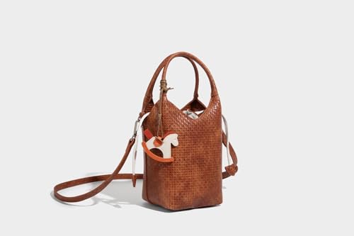 Chic Woven Bucket Shoulder Bag Women – Fashion Leather Aesthetic Designer Sling Purse Handbag Crossbody Bag2