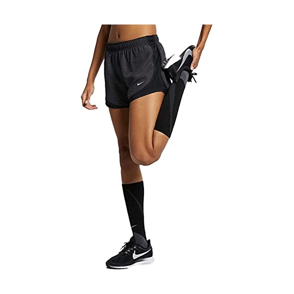 Nike Dry Women's Tempo Dri-Fit Running Shorts (Heather Black/Black, X-Large)