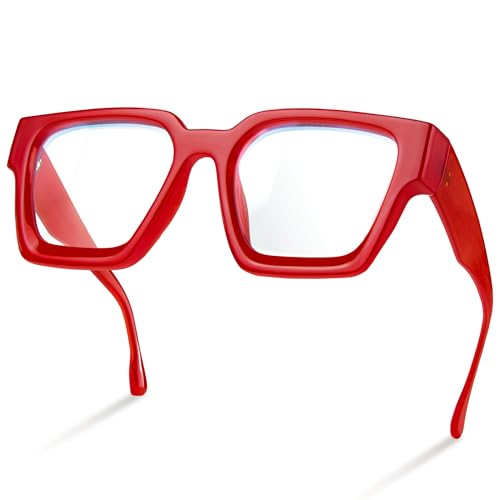 Image of livho Oversized Eyewear Frame for Woman and Men - Rectangle Fashion Glasses for Computer, Chic Preppy Frame