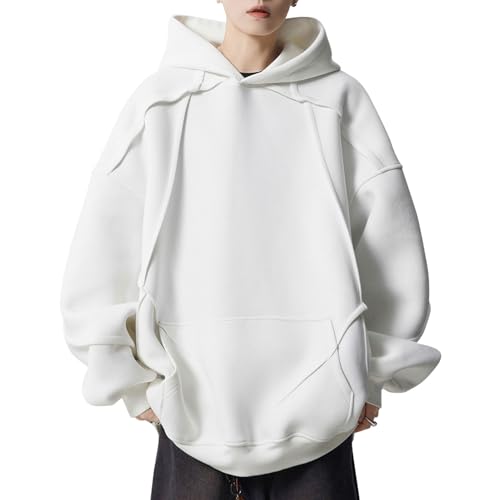 Men's Modern Hoodies Solid Color Pullover Long Sleeve Streetwear Sweatshirts Fall Winter