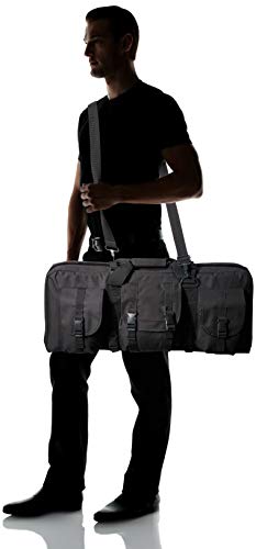 Vism By Ncstar Deluxe Pistol And Subgun Gun Case With 3 Accessory Pockets, Urban Gray, 28" L X 13" H #TOP3