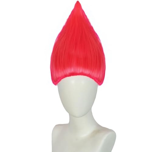 Image of JoneTing Pure Pink Wig for Party Bright Pink Cosplay Funny Wig for Anime