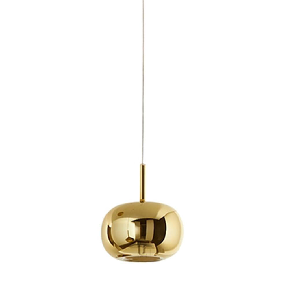 Portalámparas de cristal Rain oro espejo E27 con reflejo fluido