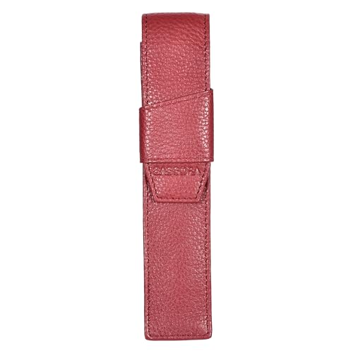 Image of Sassora Premium Genuine Leather Unisex Pen Case (Cherry)