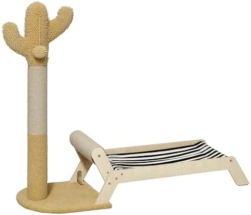 PawHut Cat Hammock with Scratching Post for Cats in the Shape of ...