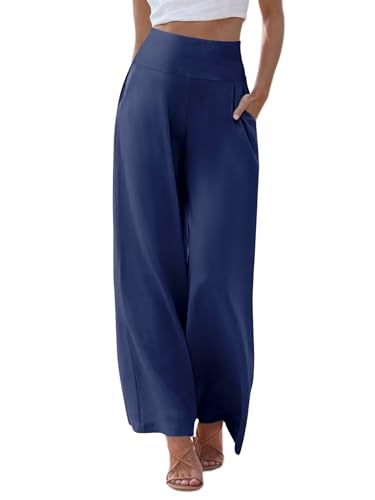 JZC Women's Palazzo Lounge Pants Casual Wide Leg Pants High Waist Flowy Toursers with Pockets
