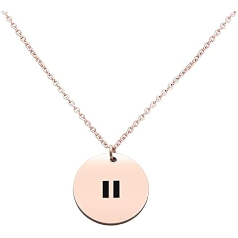 CHENVA Pause Symbol Necklace for Women Meditaiton Gift Yoga Lovers Jewelry Mental Health Gift Zen Necklace (Pause Symbol Necklace RG) Cover