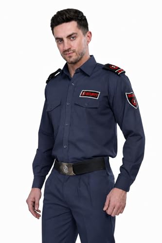Image of Security Dress for Men | Security Guard Uniform Shirt for Men in Cotton Blend with Epaulettes & Pockets