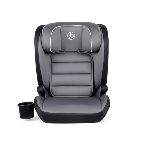 Ickle Bubba Oracle i-Size ISOFIX - Asiento elevador para coche, 100-150 cm (Grupo 2/3, aprox. 4-12 años), convertible con respaldo alto a respaldo, mayor seguridad y comodidad, gris oscuro