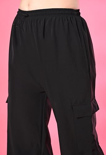 Image of FUNDAY FASHION Women's Regular Fit Mid Rise Solid Lycra Blend Trousers