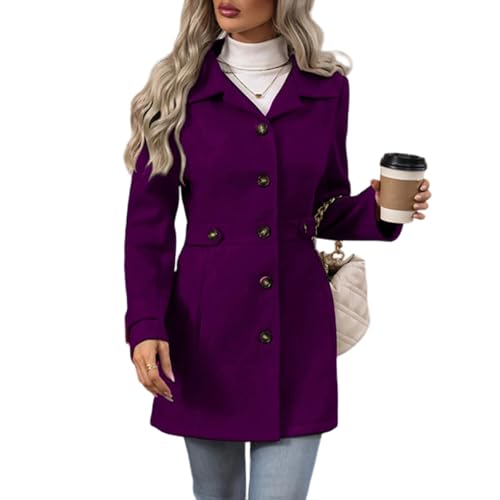 Generisch Roter Blazer Rosa Grün Damen Große Größen Boucle Warme Jacke Kostüme+&+Blazer+für+Damen Rot L
