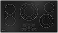 GE Profile PEP7036 36 Inch Wide 5 Burner Electric Cooktop with Guided Cooking - Black